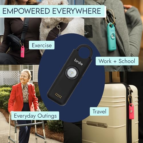 Personal Safety Alarm for Women – Rechargeable with Loud Siren & Strobe Light