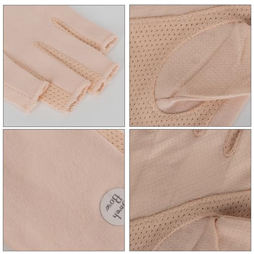 Women's UV Protection Fingerless Driving Gloves - Ice Silk - Pink