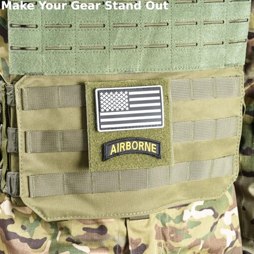 Tactical Molle Hook and Loop Panel 4" x 4" - 3 Pack Army Green