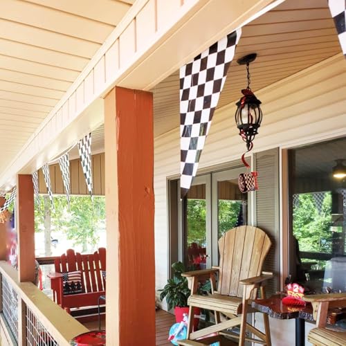 100ft Black and White Checkered Flag Banner for Racing Parties