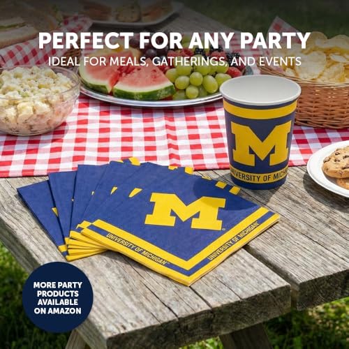 University of Michigan Paper Cups - 20 Count, 9 Oz Disposable