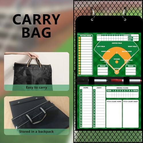 Magnetic Baseball Lineup Board with 60 Magnets - Dugout Organizer