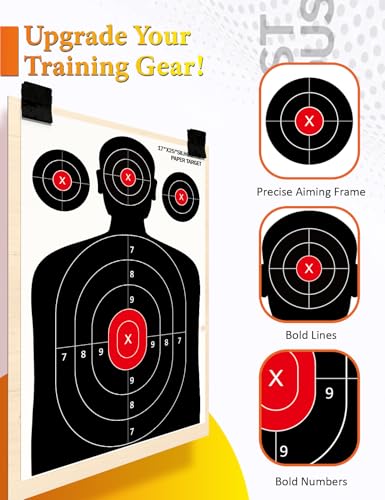 Silhouette Shooting Targets 17x25 Inch - Paper Range Practice - 10 Pack