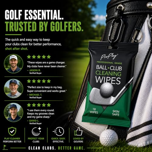 ProPlay Ball & Club Cleaning Wipes 1 Count Pack – Unscented, Resealable