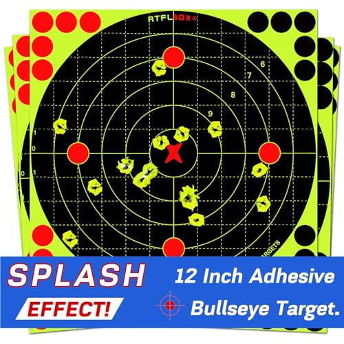 12-Inch Reactive Splatter Bullseye Target Stickers - 10 Pack