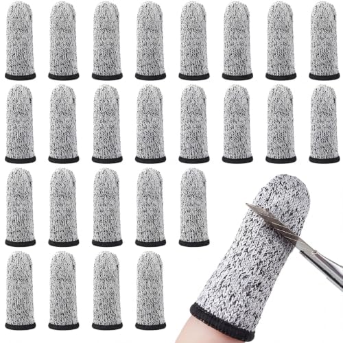 Cut Resistant Finger Cots - 2.2 Inch Reusable HPPE Protectors, 20 Pack