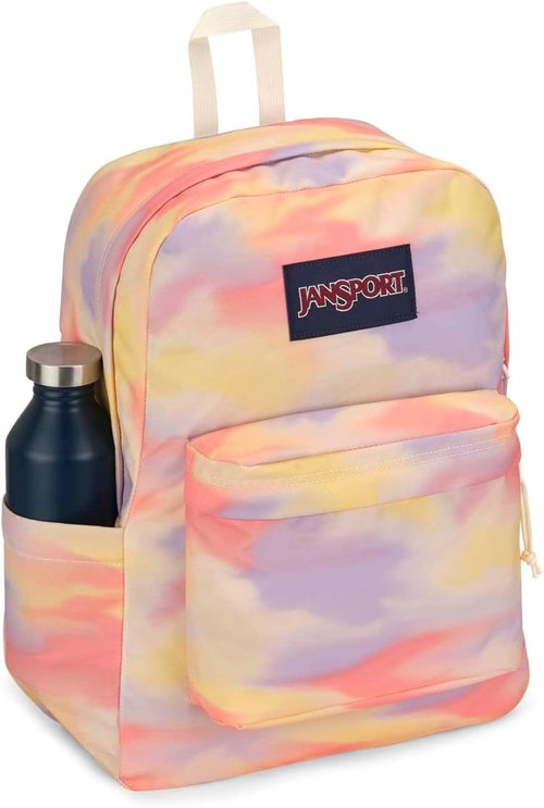 JanSport SuperBreak Plus Backpack - Spacious Daypack with Padded 15-Inch Laptop Sleeve & Bottle Pocket | Blurred Wash