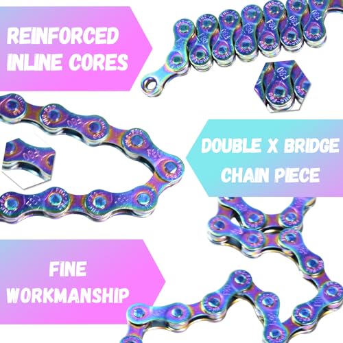 RainFlowwer Rainbow 8-Speed Bike Chain 116 Links 1/2x3/32 for MTB Road (Variation: 8 Speed Chain)