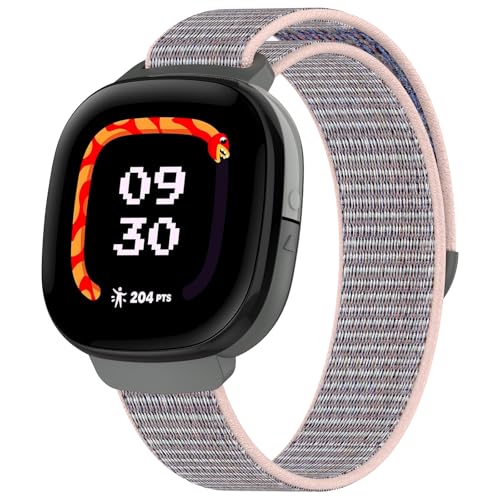 Nylon Hook & Loop Replacement Sport Strap for Fitbit Ace LTE - Pink