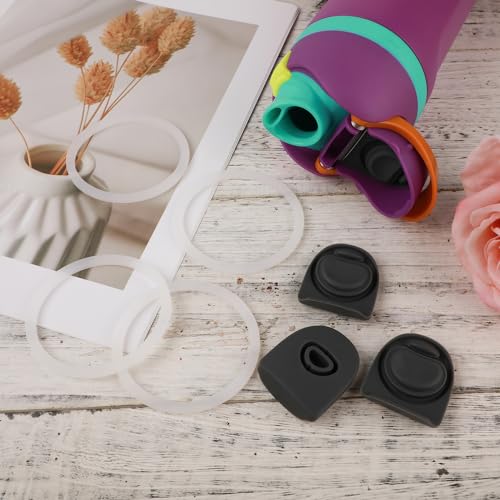 Water Bottle Stoppers & Seal Rings Set - 4pcs Gray for Owala