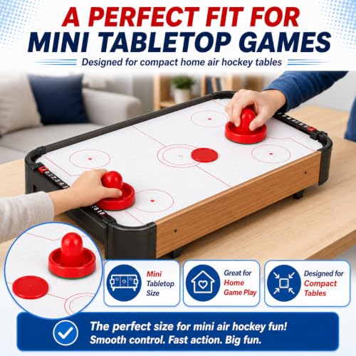 Mini Air Hockey Pucks and Paddles - Red Replacement Set