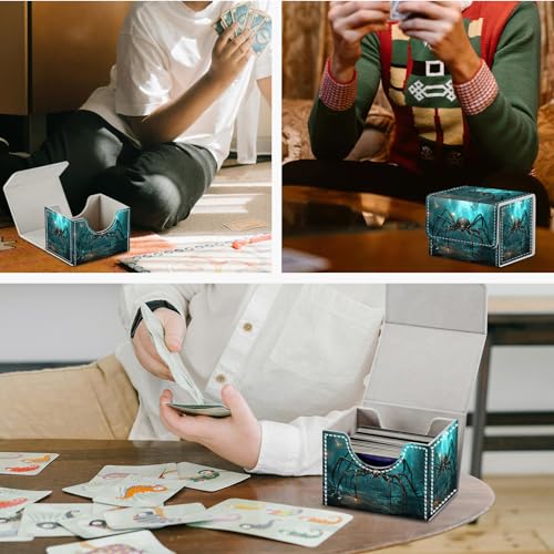DEGDFSGR Magnetic Closure Trading Card Deck Box – 200 Card Capacity, Portable with Wide Opening