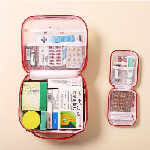Compact Empty First Aid Bag for Emergency Medical Storage - Red