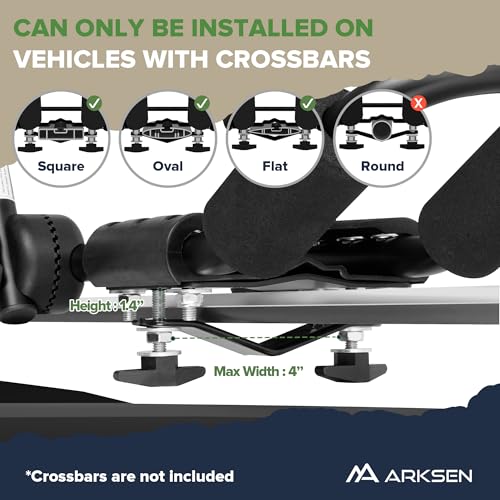 Folding Kayak Roof Rack with Lashing Straps - 160Lbs Capacity