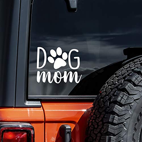 Dog Mom Vinyl Decal Sticker for Car, Wall & Laptop - 4" x 3"