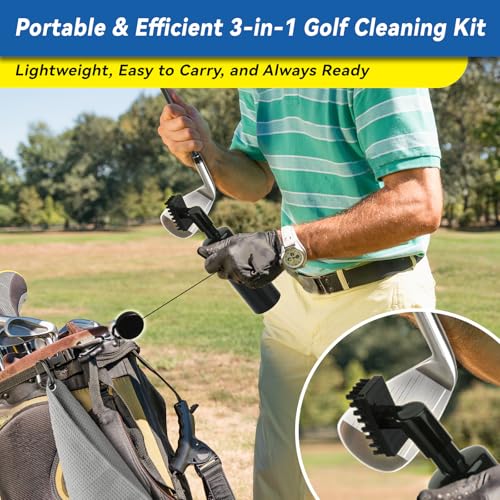 Lovegoo 3-in-1 Golf Club Cleaning Kit with Water Brush, Groove Cleaner & Towel