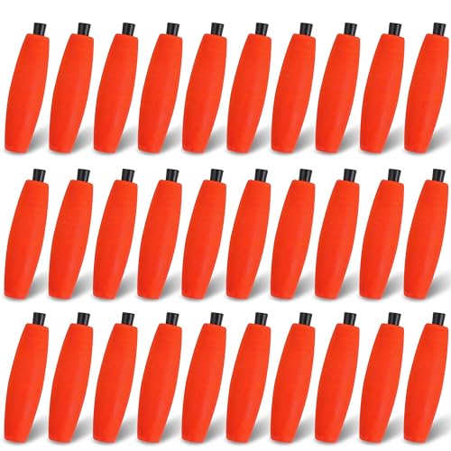 Fishing Bobbers - Foam Cigar Floats, 3 Inch, Red - 30pcs