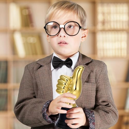 Golden Thumbs Up Trophy - 5 Inch Plastic Award for Events