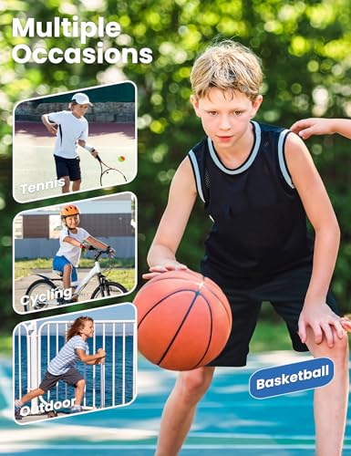 Boys Athletic Shorts - Quick Dry Basketball with Pockets - Large, 5 Colors