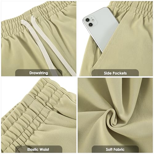Mens Casual Athletic Shorts with Pockets - Light Gray, Medium