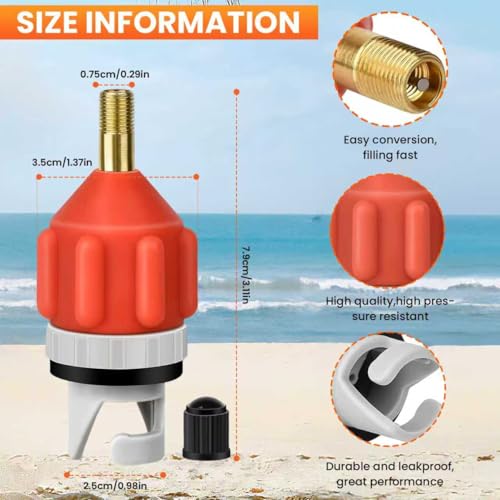 Inflatable Paddle Board Pump Adapter - 2PCS Schrader Valve