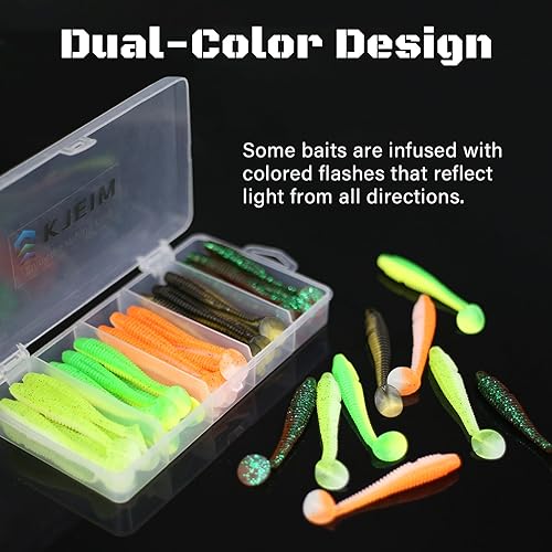 Paddle Tail Swimbaits - 50 PCS 3-Inch Soft Plastic Fishing Lures, Multicolor