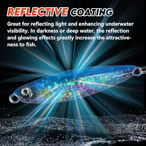 Micro Shore Jigging Lure Set - 6PCS 1/4oz Metal Fishing Jigs