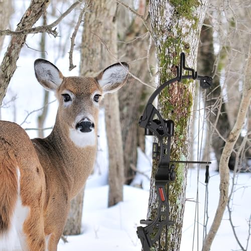 Portable Bow Gear Holder - Screw-in Tree Stand Hooks (4-Pack)