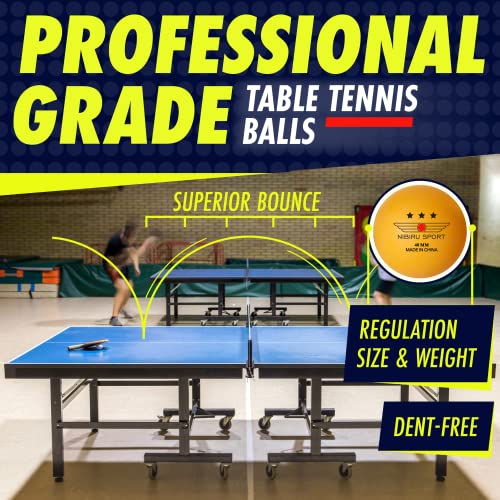 Professional Ping Pong Paddle Set with 4 Paddles, Net & 6 Balls