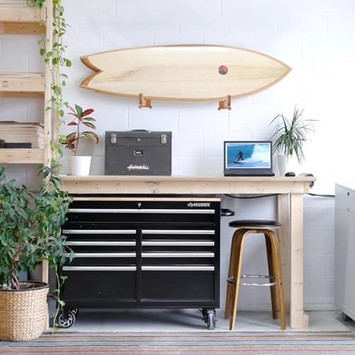 Beech Wood Surfboard Wall Mount Rack - Vertical Storage for Longboards & Shortboards