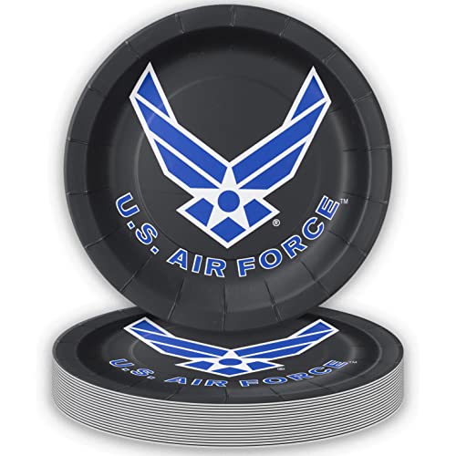 Havercamp US Air Force Dinner Plates 24-Pack - 9 Inch Military Party Tableware