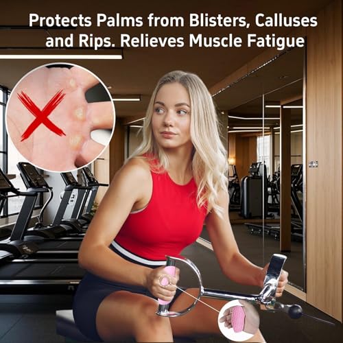 Anti-Slip Workout Grips - Ergonomic Gym Hand Pads, Pink