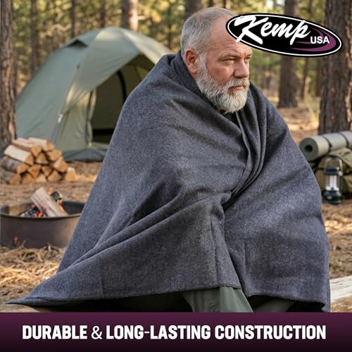 Kemp USA Emergency Relief Blanket Gray 60x84 Inch for Disaster & Outdoor Use