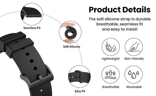 FitTurn 10pack Compatible with Amazfit Bip 6/Bip 5/Pace/Cheetah/Stratos 2 3/GTR 4/GTR 3/GTR 3 Pro/GTR 2/GTR 2e/GTR 47mm Smart Watch Fitness Tracker Band, Replaceable Colorful glossy black buckle Silicone Watch Band Strap with Quick Release Pins