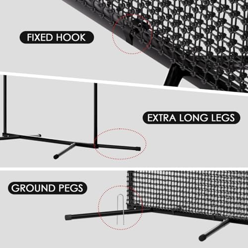 Baseball Pitching Screen - Portable 7'x5' L Shape Safety Net
