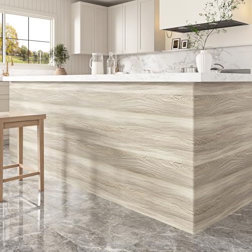 Wallercity Light Brown Wood Contact Paper Self Adhesive Wood Peel and Stick Wallpaper Wooden Contact Paper Counter Top Peel and Stick Waterproof Vinyl Wrap for Bathroom Kitchen Countertops 15.8¡±x78.7¡±