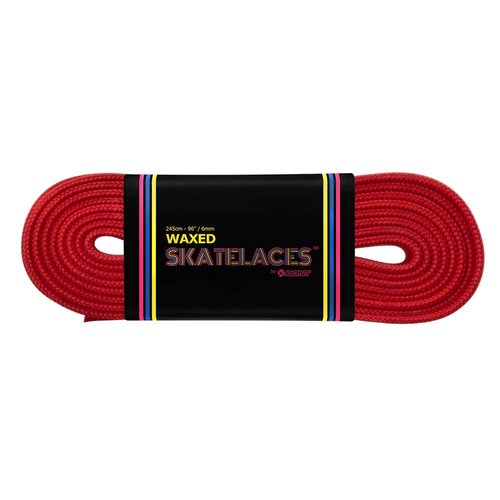 Bont Skates Waxed Laces - 6mm & 8mm - 47" 71" 79" 96" 108" - Like It's Hot Red (8mm Wide / 71 inch / 180cm)