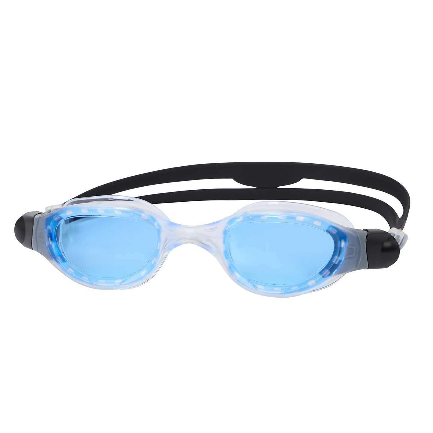 Zoggs Adult Unisex Phantom 2.0 S Anti-Fog UV Protection Wide Vision Curved Lens Quick-Adjust No-Leak Swimming Goggles, 461114, Clear/Gray - Tint Blue Lens