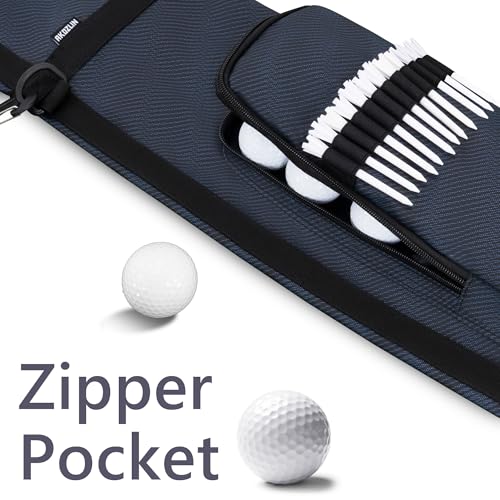 AKOZLIN Lightweight Foldable Golf Sunday Bag with Secure Drawstring Closure Blue