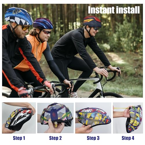 Cycling Helmet Cover - Breathable Stretch Fit with Drawstring - Racing 2