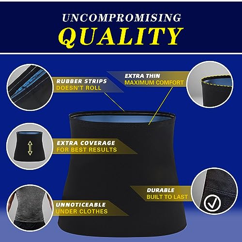 Waist Trimmer for Women - Neoprene-Free Sauna Belt - Small Blue