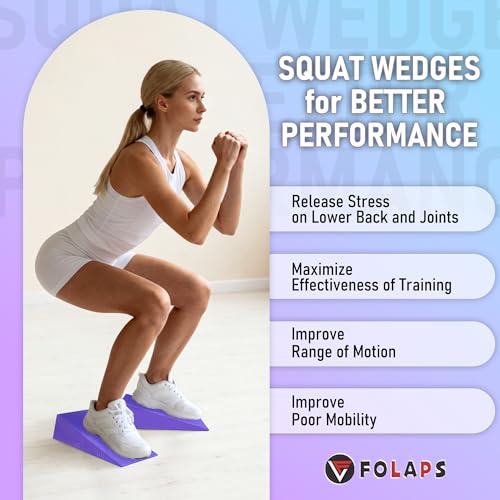 Squat Wedge Block with Guide - Heel Elevated Squat Board - Purple
