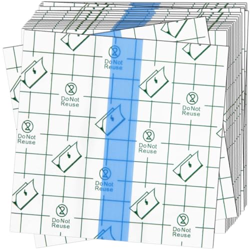 Transparent Waterproof Adhesive Bandages - 50 Sheets, 4x4 Inch