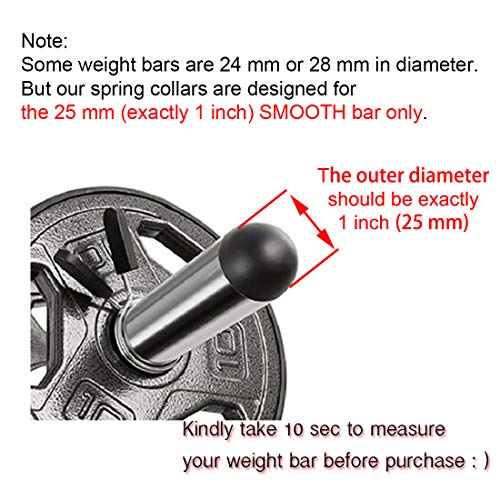 Barbell Clamps for 1-Inch Standard Weight Bars - 4 Count