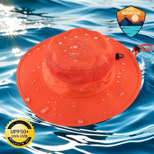 Kids Wide Brim Sun Hat UPF50+ UV Protection - 2-4T Orange