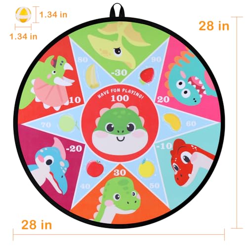 28" Large Kids Dart Board Set with Sticky Balls - Indoor & Outdoor Fun