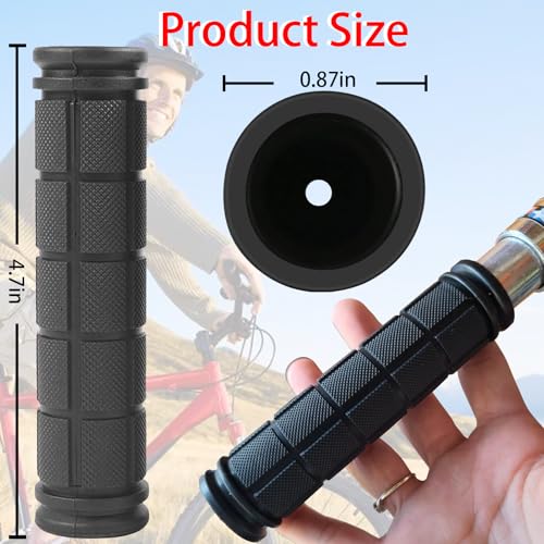 Non-Slip Rubber Bike Handlebar Grips - 2 Pairs for Kids