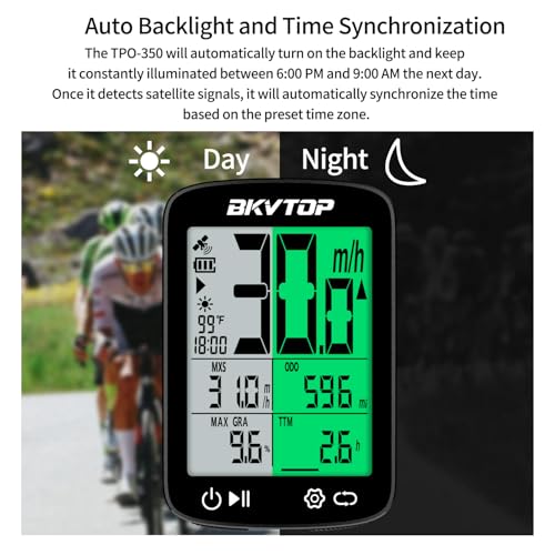 Wireless GPS Bike Computer with Standard Mount - 2.4" Screen, IPX7, 28H Battery Life