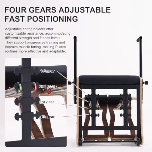 Pilates Stability Chair with Handles - Walnut Color