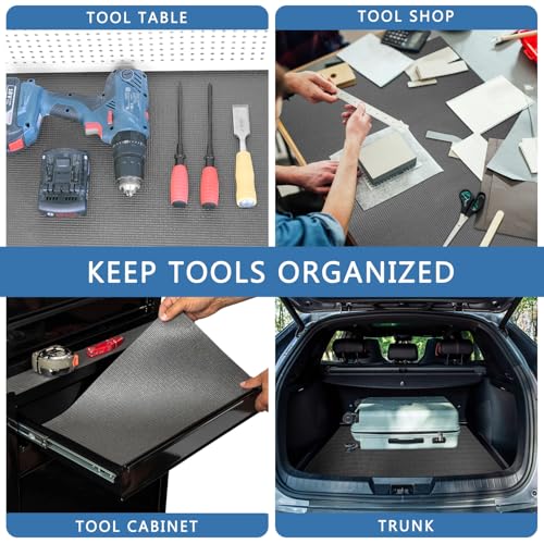HooTown Gray Foam Toolbox Drawer Liner 16" W x 72" L Non-Slip Soundproof